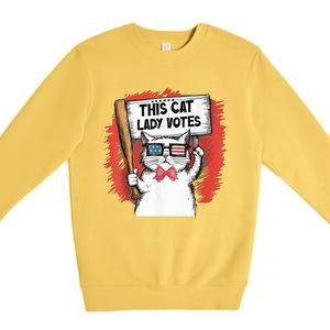 This Cat Lady Votes President Election Vote Cute Cat Kamala President 2024 Premium Crewneck Sweatshirt