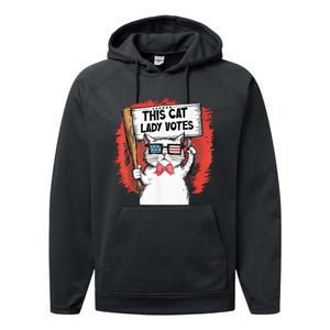 This Cat Lady Votes President Election Vote Cute Cat Kamala President 2024 Performance Fleece Hoodie