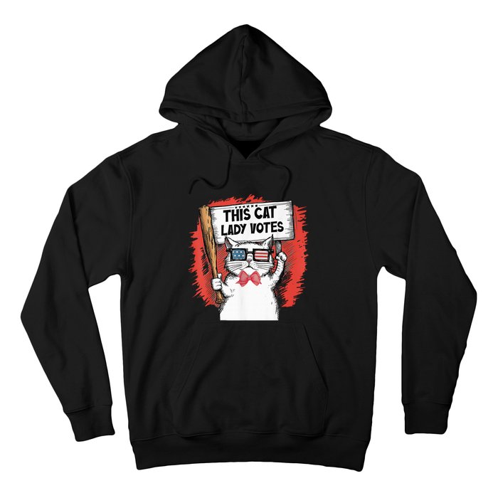 This Cat Lady Votes President Election Vote Cute Cat Kamala President 2024 Hoodie