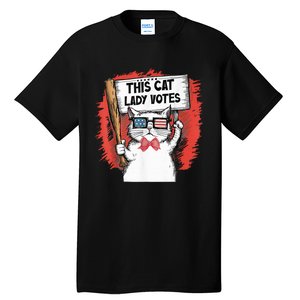 This Cat Lady Votes President Election Vote Cute Cat Kamala President 2024 Tall T-Shirt