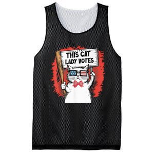 This Cat Lady Votes President Election Vote Cute Cat Kamala President 2024 Mesh Reversible Basketball Jersey Tank