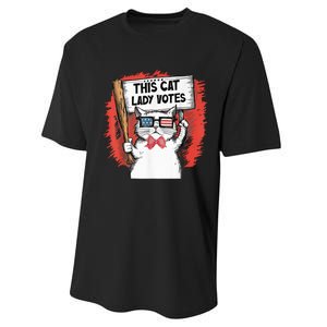 This Cat Lady Votes President Election Vote Cute Cat Kamala President 2024 Performance Sprint T-Shirt