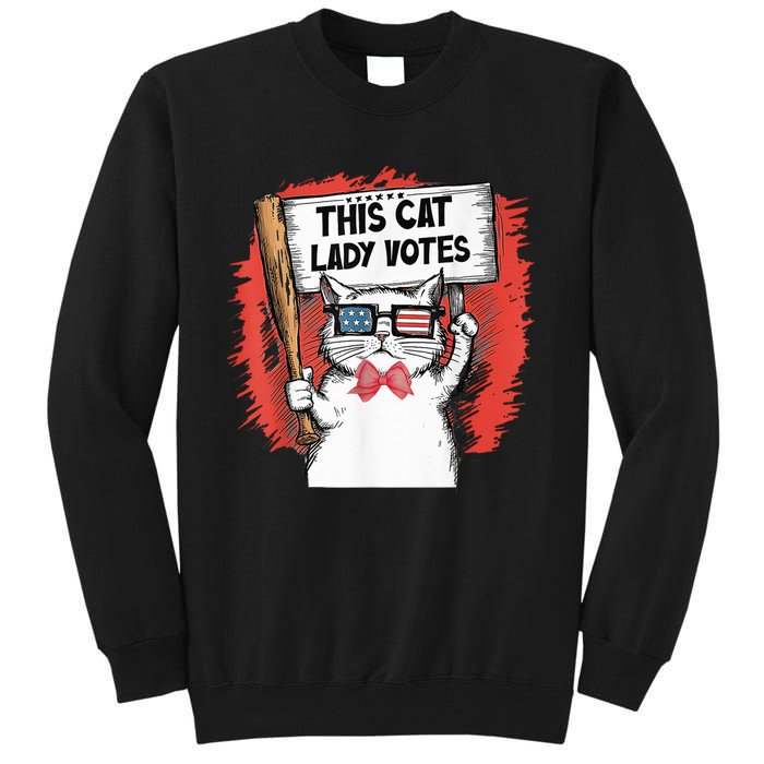 This Cat Lady Votes President Election Vote Cute Cat Kamala President 2024 Tall Sweatshirt