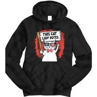 This Cat Lady Votes President Election Vote Cute Cat Kamala President 2024 Tie Dye Hoodie