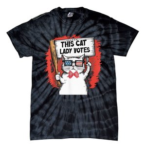 This Cat Lady Votes President Election Vote Cute Cat Kamala President 2024 Tie-Dye T-Shirt