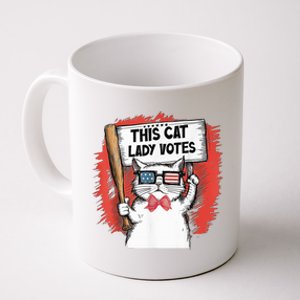 This Cat Lady Votes President Election Vote Cute Cat Kamala President 2024 Coffee Mug