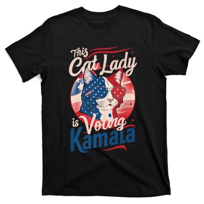 This Cat Lady Is Voting Kamala Harris Presiden 2024 Usa T-Shirt