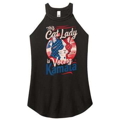 This Cat Lady Is Voting Kamala Harris Presiden 2024 Usa Women’s Perfect Tri Rocker Tank