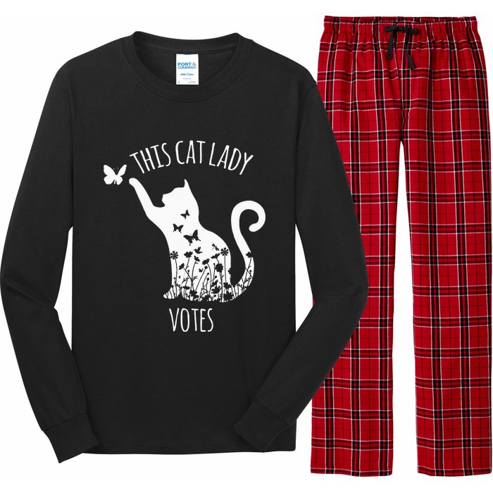 This Cat Lady Votes Ladies Is Voting Kamala Long Sleeve Pajama Set