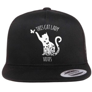 This Cat Lady Votes Ladies Is Voting Kamala Flat Bill Trucker Hat