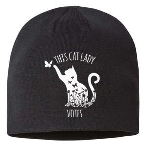 This Cat Lady Votes Ladies Is Voting Kamala Sustainable Beanie