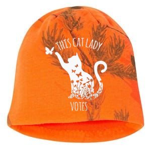 This Cat Lady Votes Ladies Is Voting Kamala Kati - Camo Knit Beanie