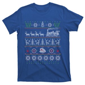 Train Conductor Locomotive Pulled By Reindeer Ugly Christmas Cool Gift T-Shirt