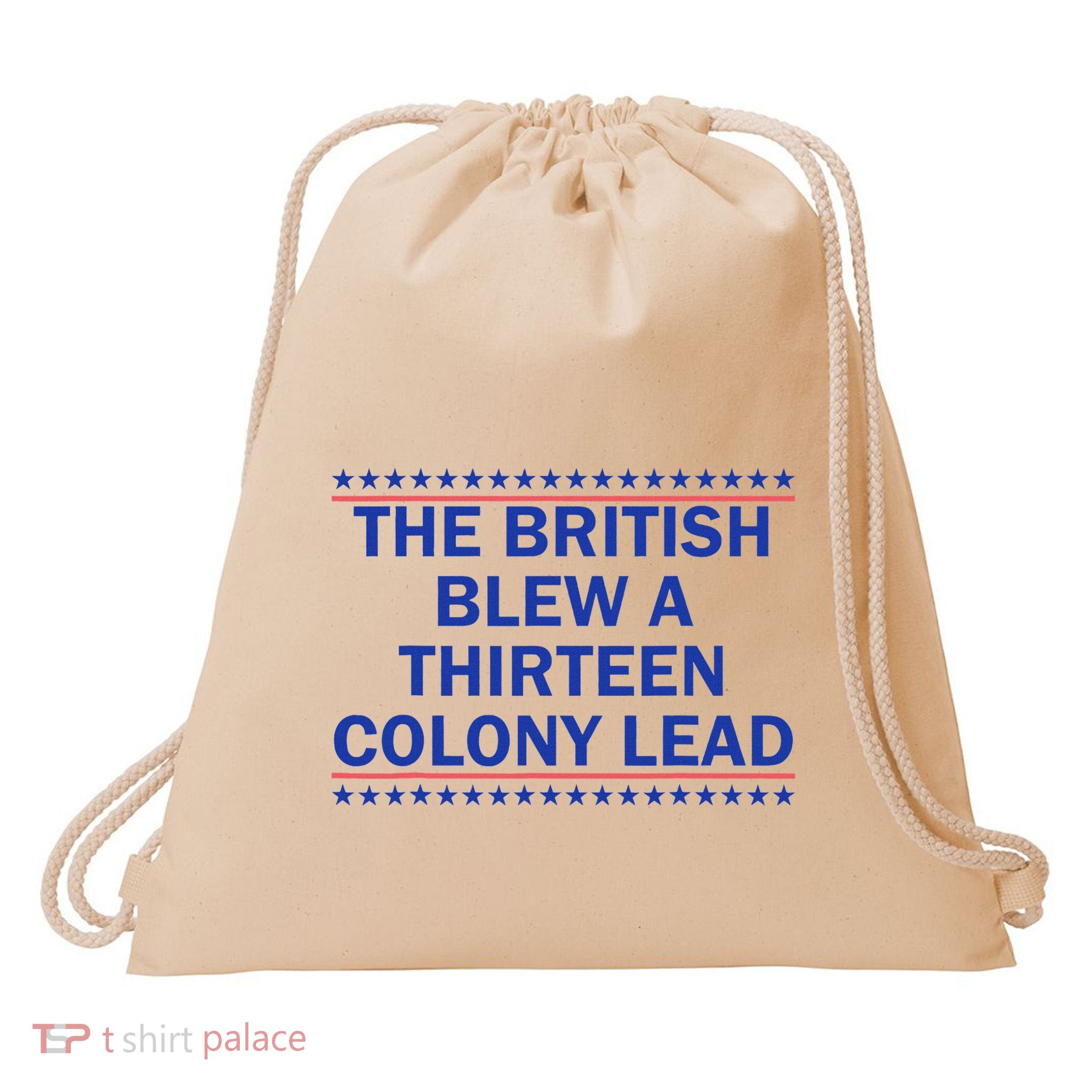 Thirteen Colony Lead Funny 4th Of July Design Drawstring Bag