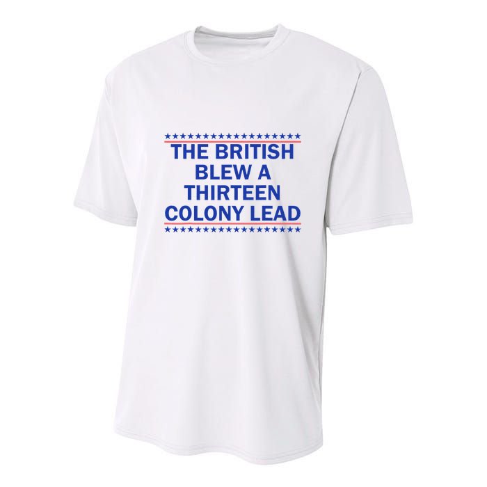 Thirteen Colony Lead Funny 4th Of July Design Youth Performance Sprint T-Shirt