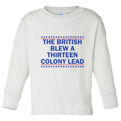 Thirteen Colony Lead Funny 4th Of July Design Toddler Long Sleeve Shirt
