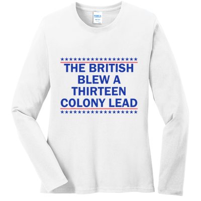 Thirteen Colony Lead Funny 4th Of July Design Ladies Long Sleeve Shirt
