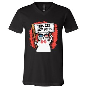 This Cat Lady Votes Cute Cat V-Neck T-Shirt