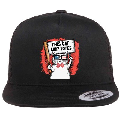 This Cat Lady Votes Cute Cat Flat Bill Trucker Hat