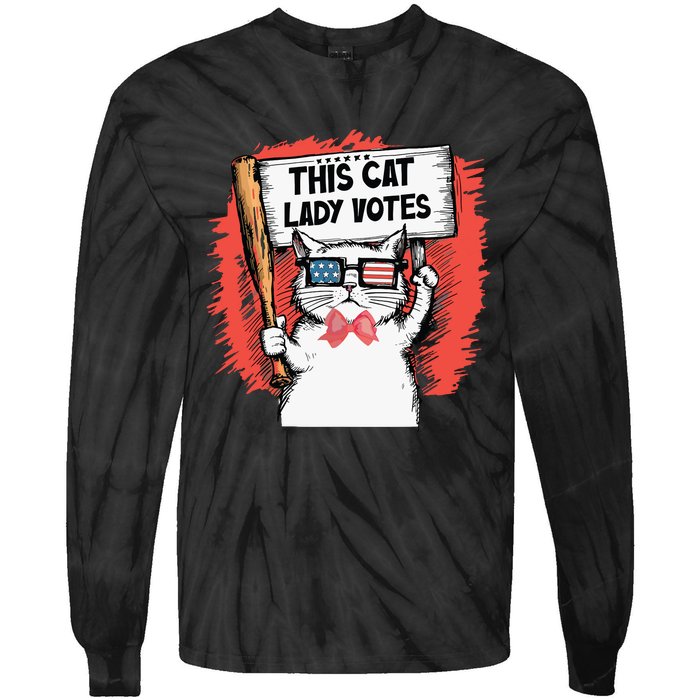 This Cat Lady Votes Cute Cat Tie-Dye Long Sleeve Shirt