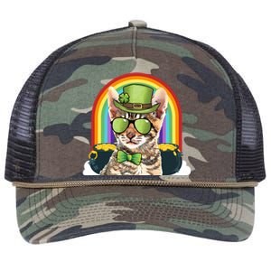 Toyger Cat Leprechaun Funny St Patricks Day Funny Gift Retro Rope Trucker Hat Cap