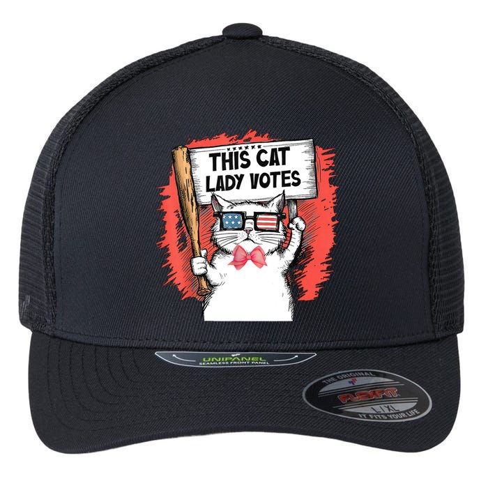 This Cat Lady Votes President Election Vote Flexfit Unipanel Trucker Cap