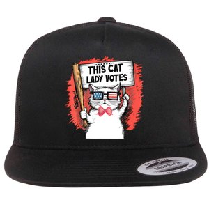 This Cat Lady Votes President Election Vote Flat Bill Trucker Hat