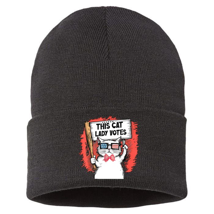 This Cat Lady Votes President Election Vote Sustainable Knit Beanie