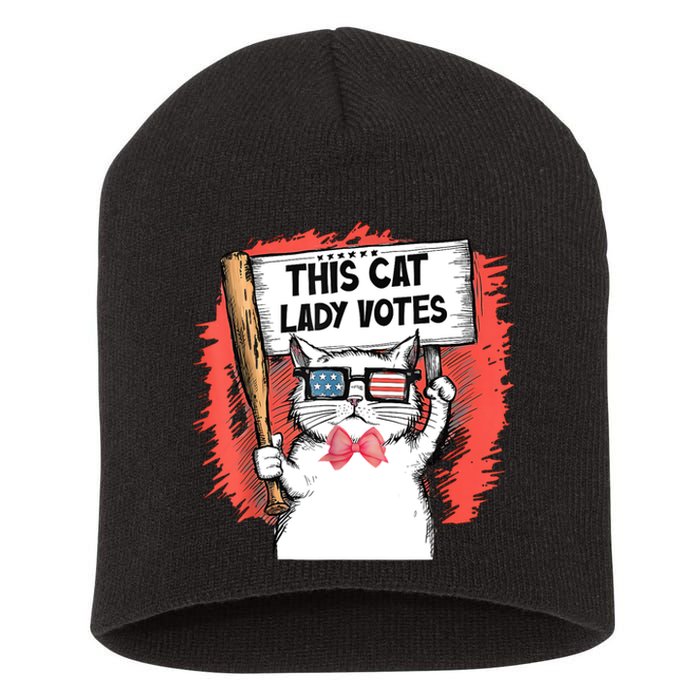 This Cat Lady Votes President Election Vote Short Acrylic Beanie