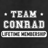 Team Conrad Lifetime Membership Funny Family Last Name 7 Panel Mesh Trucker Snapback Hat