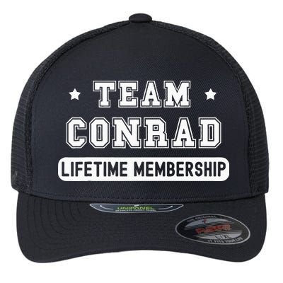 Team Conrad Lifetime Membership Funny Family Last Name Flexfit Unipanel Trucker Cap