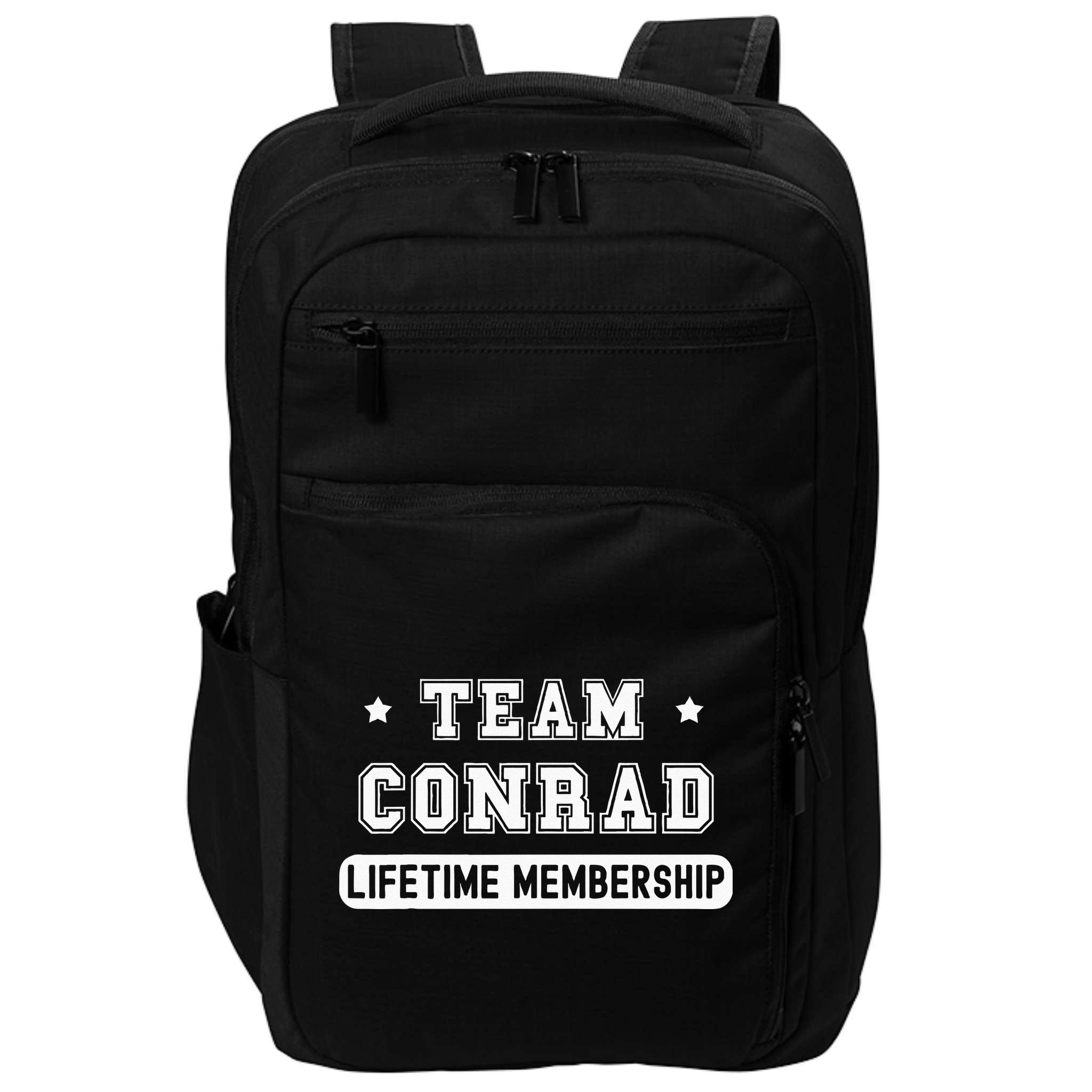 Team Conrad Lifetime Membership Funny Family Last Name Impact Tech Backpack
