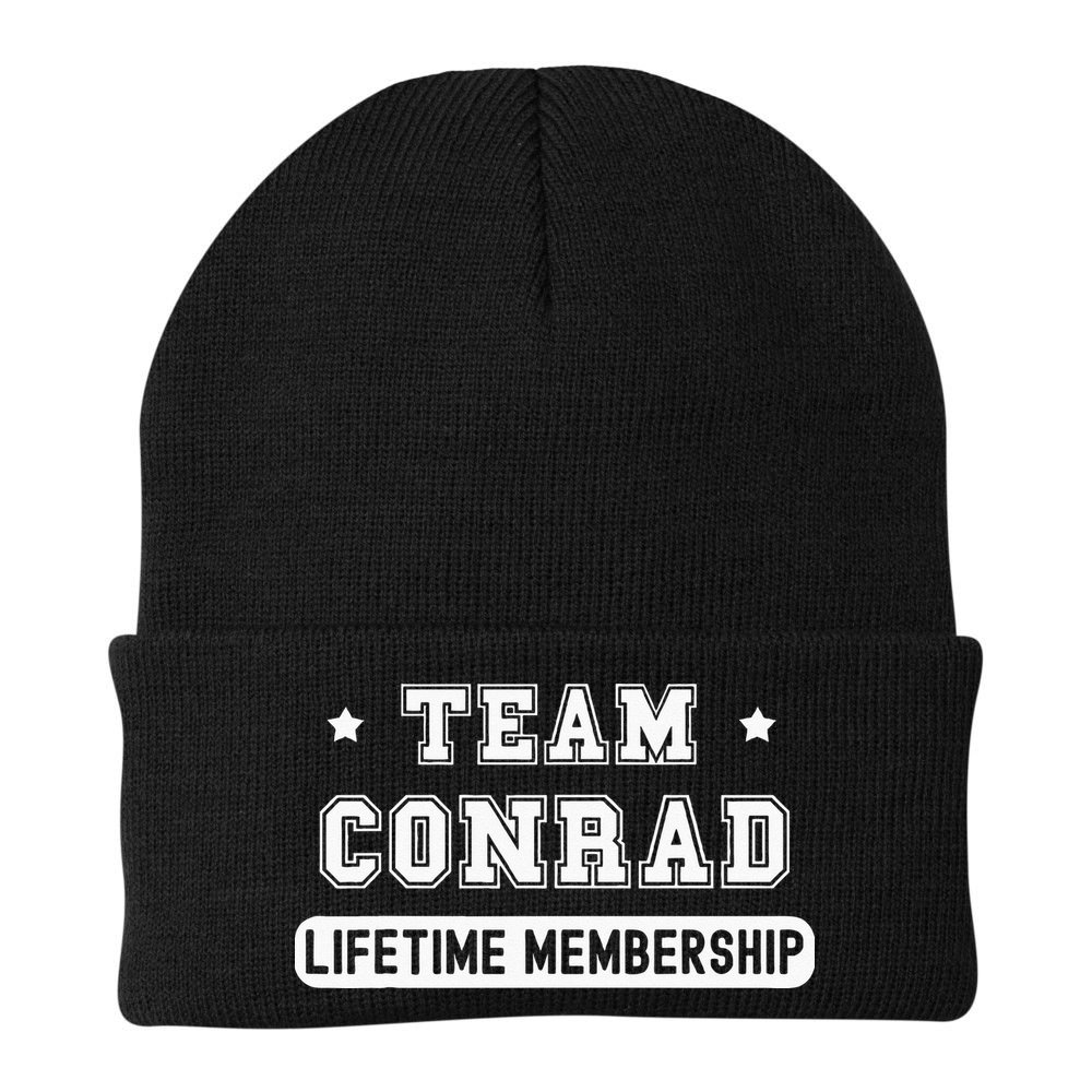 Team Conrad Lifetime Membership Funny Family Last Name Beanie