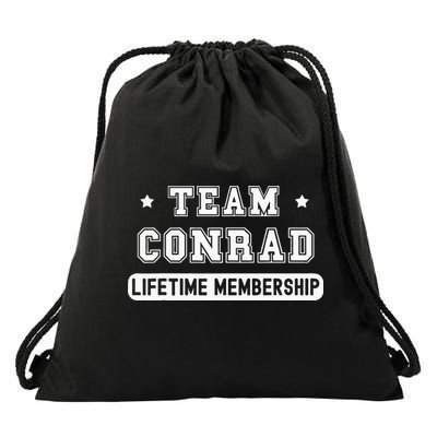 Team Conrad Lifetime Membership Funny Family Last Name Drawstring Bag