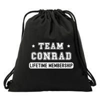 Team Conrad Lifetime Membership Funny Family Last Name Drawstring Bag