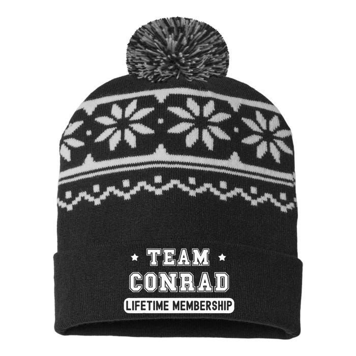 Team Conrad Lifetime Membership Funny Family Last Name USA-Made Snowflake Beanie