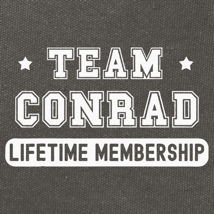 Team Conrad Lifetime Membership Funny Family Last Name Cotton Canvas Backpack
