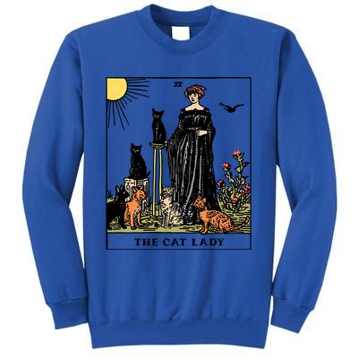 The Cat Lady Tarot Card Vintage Gothic Cat Mom Gift Sweatshirt