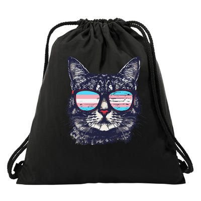 Transgender Cat LGBT Transsexual Flag Trans Transsexuality Drawstring Bag