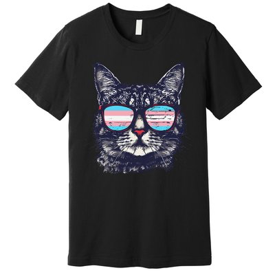 Transgender Cat LGBT Transsexual Flag Trans Transsexuality Premium T-Shirt