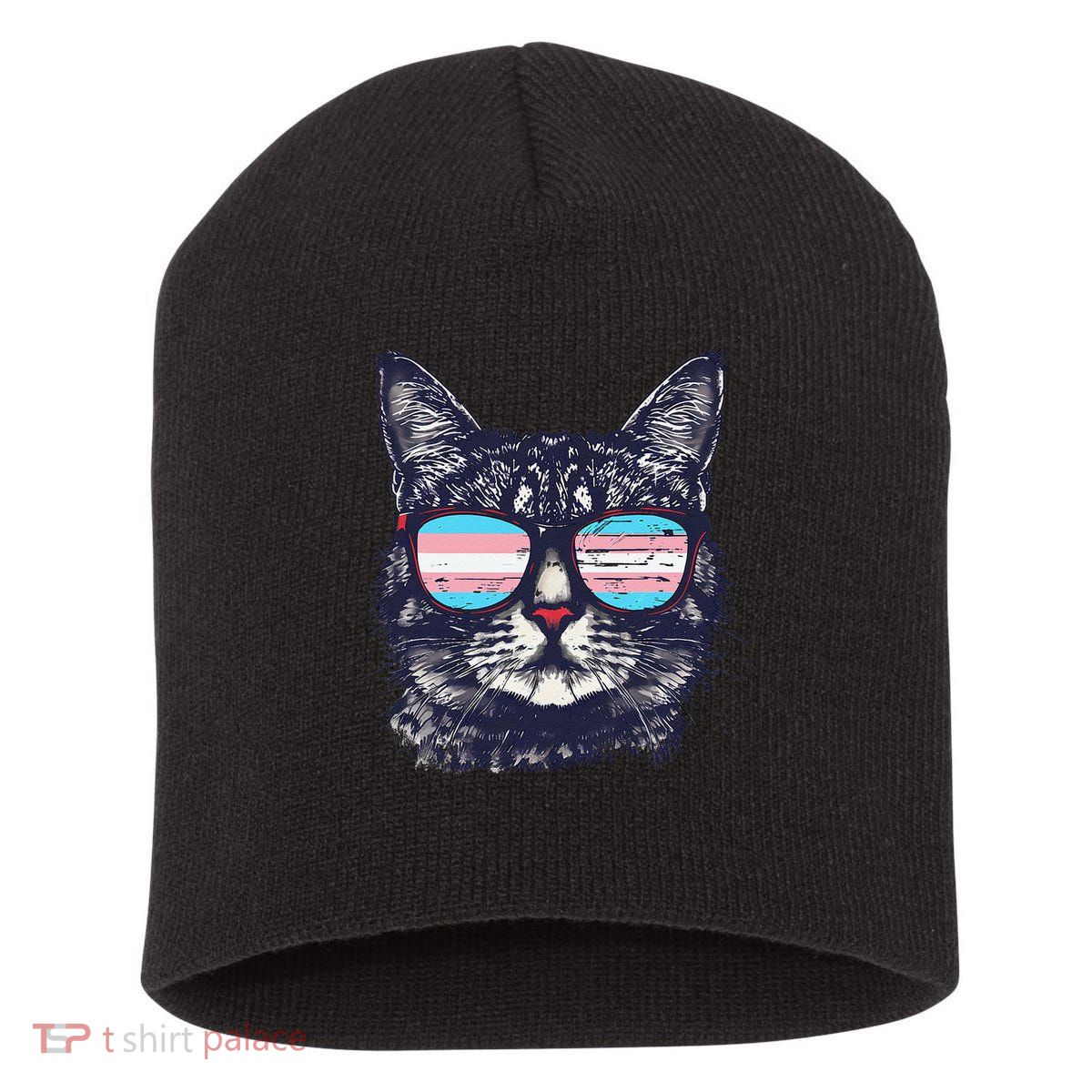 Transgender Cat LGBT Transsexual Flag Trans Transsexuality Short Acrylic Beanie