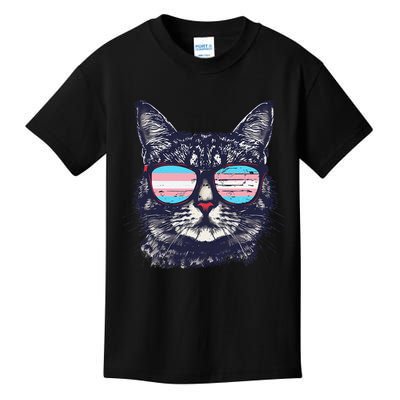 Transgender Cat LGBT Transsexual Flag Trans Transsexuality Kids T-Shirt