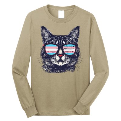Transgender Cat LGBT Transsexual Flag Trans Transsexuality Long Sleeve Shirt