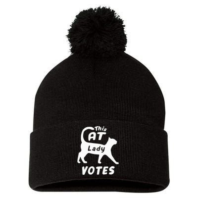 This Cat Lady Votes Pom Pom 12in Knit Beanie