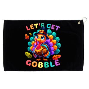 Thanksgiving Colourful Little Turkey Let S Get Gobble Cute Gift Grommeted Golf Towel