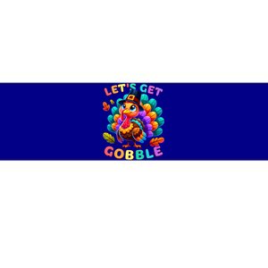 Thanksgiving Colourful Little Turkey Let S Get Gobble Cute Gift Bumper Sticker