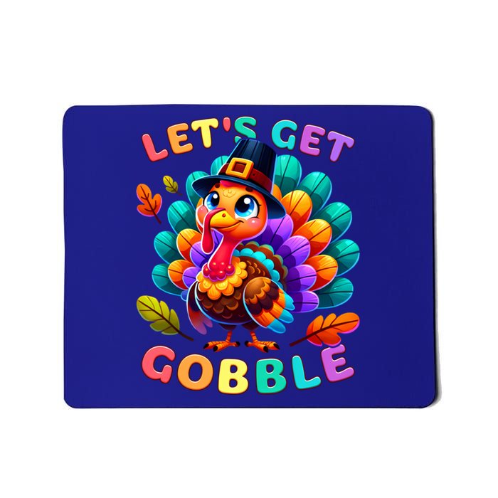 Thanksgiving Colourful Little Turkey Let S Get Gobble Cute Gift Mousepad