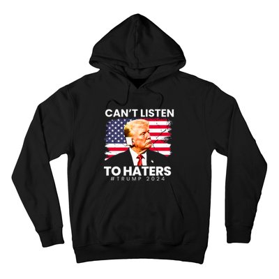 Trump Cant Listen To Haters Ear Bandage 2024 Hoodie