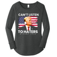 Trump Cant Listen To Haters Ear Bandage 2024 Women's Perfect Tri Tunic Long Sleeve Shirt