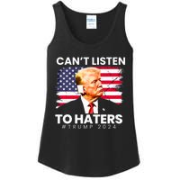 Trump Cant Listen To Haters Ear Bandage 2024 Ladies Essential Tank